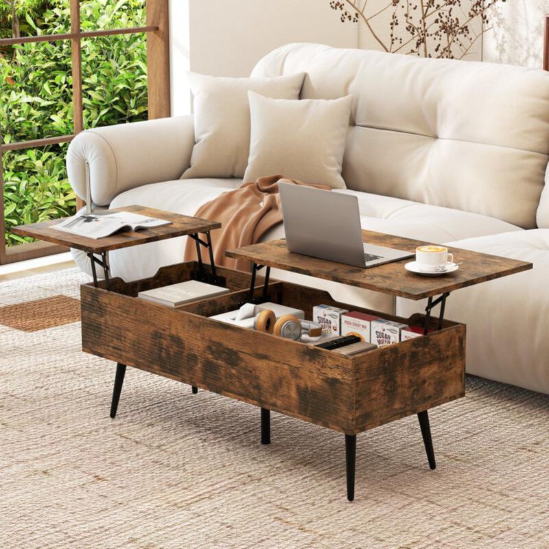 Hivvago 47 Inch Lift Top Coffee Table with 2 Hidden Compartments