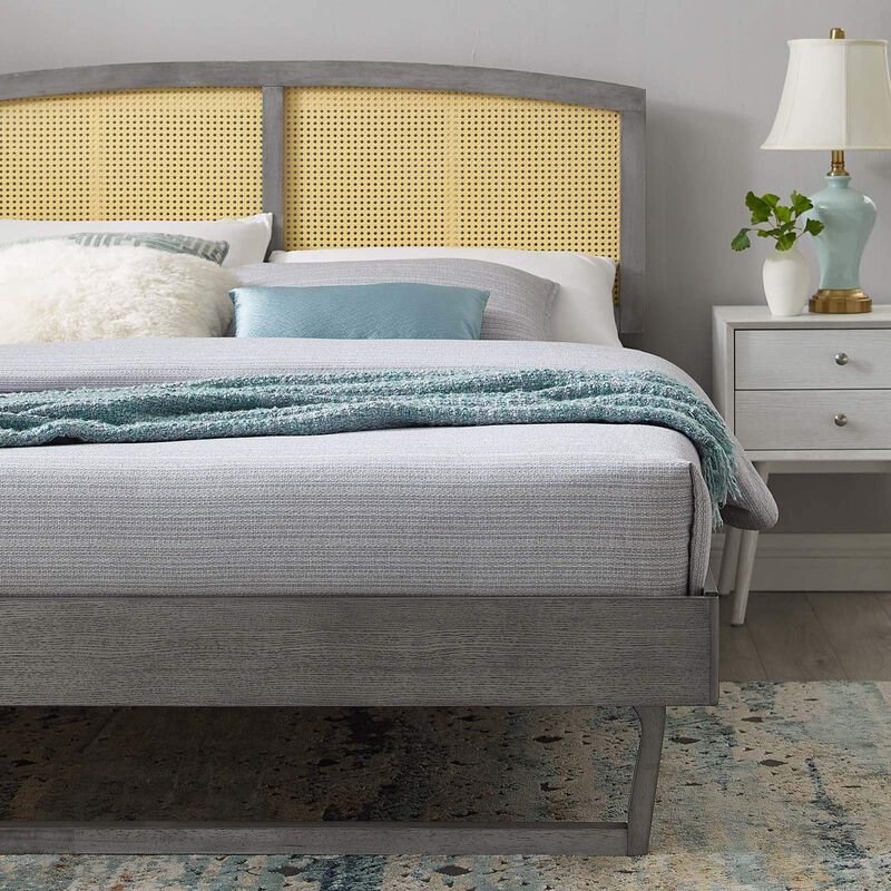 Modway - Sierra Cane and Wood Queen Platform Bed with Angular Legs image number 9