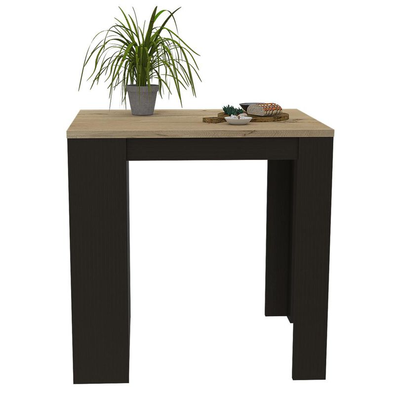 Milos Kitchen Island Table Black Wengue-Light Oak