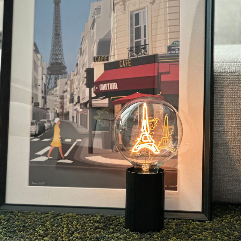 Bulb EIFFEL TOWER Amber with Base Table Lamp PORTABLE Pop image number 2