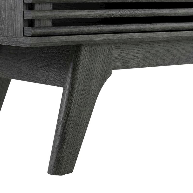 Wooden brown TV stand with spacious surface and modern design image number 6
