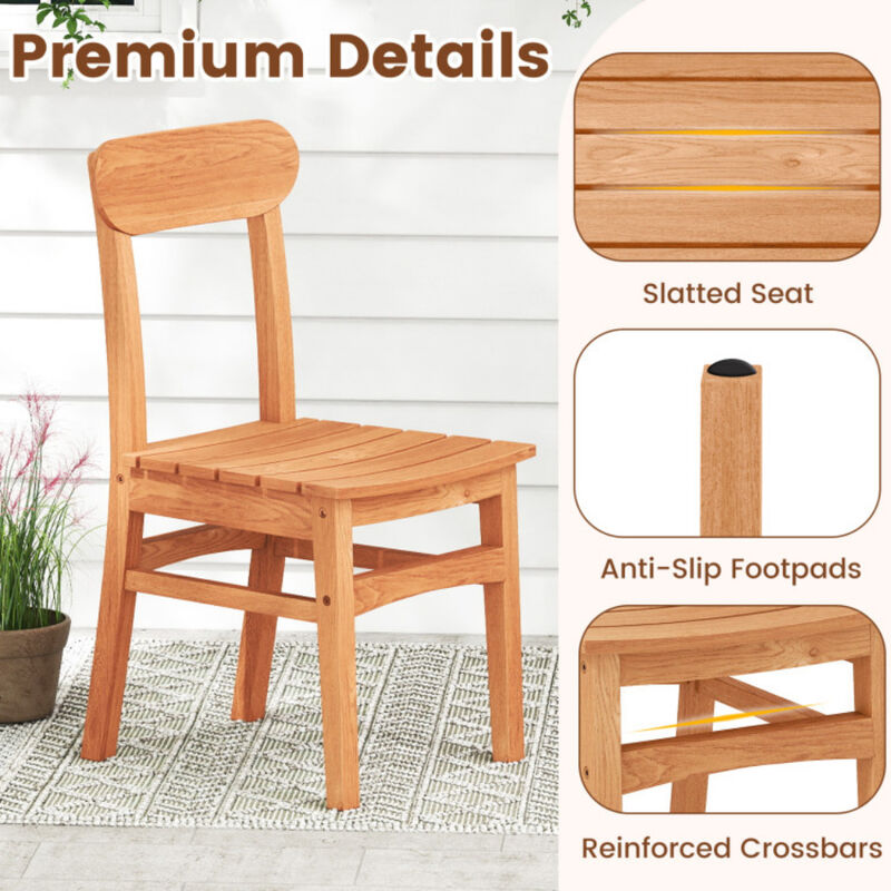 Outdoor Patio Teak Wood Chair Single Piece image number 3