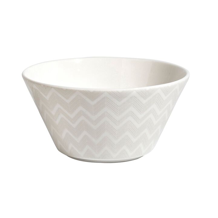 Fruit Bowls ZIG ZAG WHITE Set of 6, diam. 5.04", H 2.48"