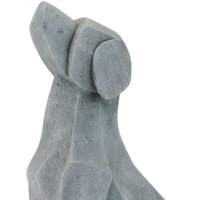 HomeRoots Set of Two Gray Polyresin Cat And Dog Figurines image number 4