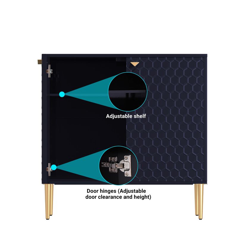 MONDAWE 32 in. H Modern Locker Accent Cabinet with 2-Door and Adjustable Shelves