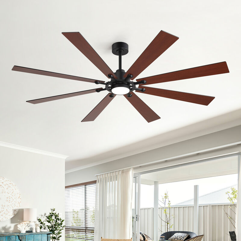 Breezary 72" Ceiling Fan with Light and Remote Control, 8 Blade, 6 Speed image number 8