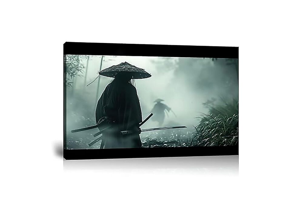 Japanese Samurai Canvas Wall Art Living Room Bedroom Office Bushido Poster Ready