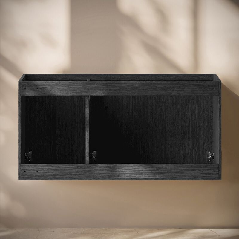 Cascade 48" Wall-Mounted Bathroom Vanity Cabinet without Top in Black Oak image number 3