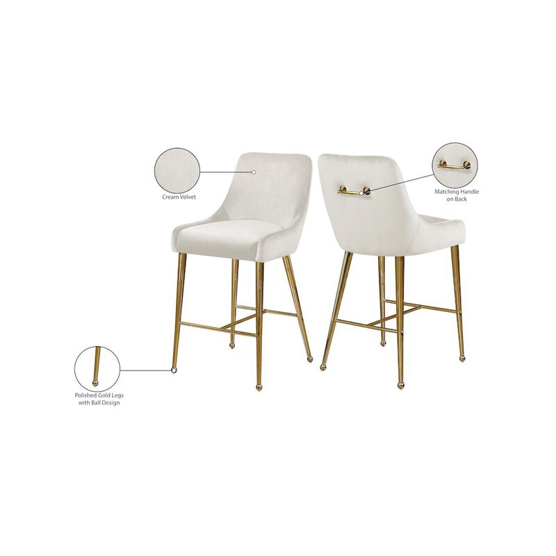 Meridian Furniture Owen Velvet Stool, Set of 2