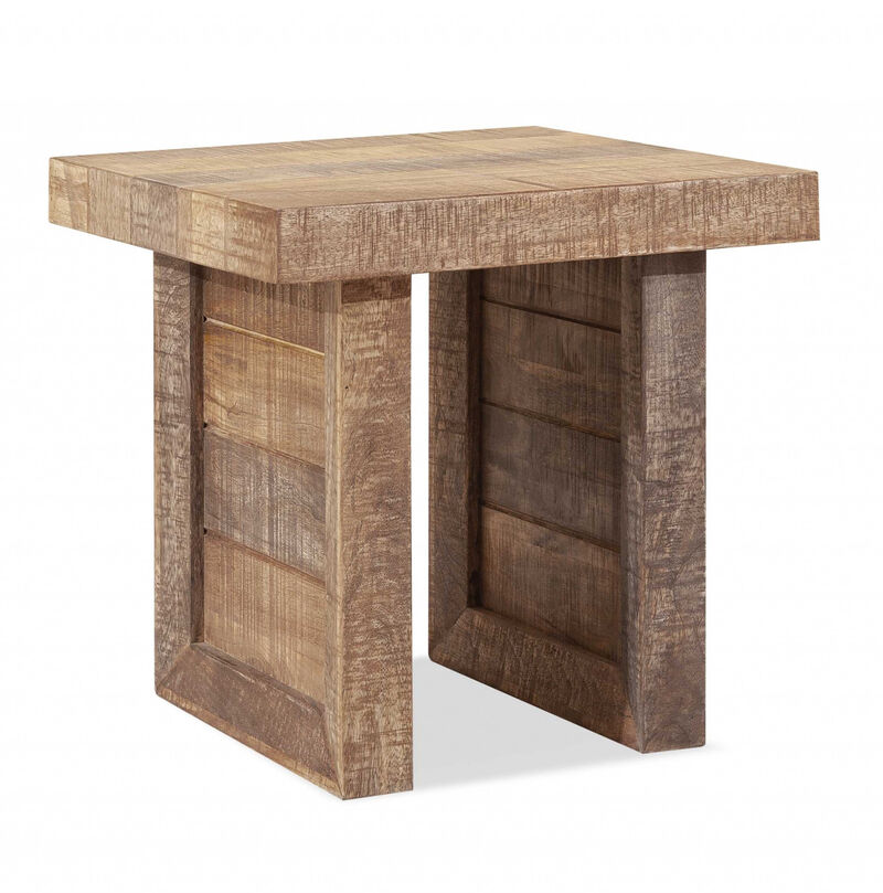 Rustic Square End Table in Solid Wood &ndash; Sturdy and Stylish