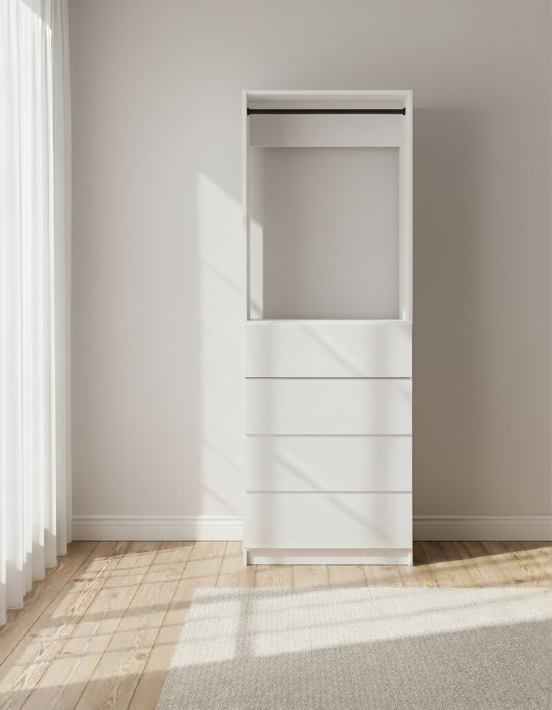 Prosper 32" White Wood Walk-in Closet with Two Rods