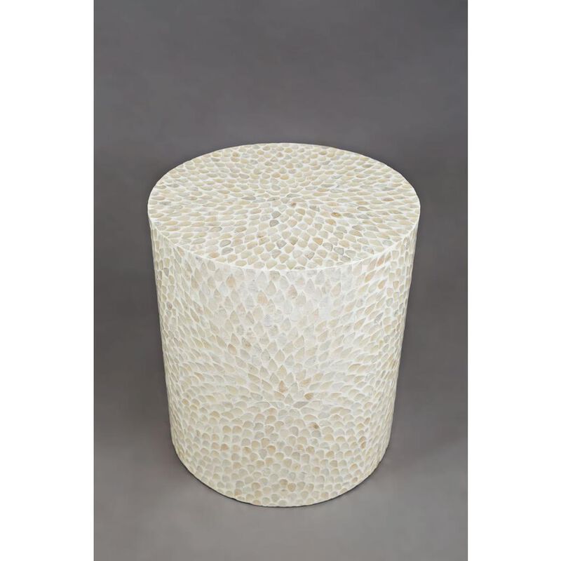 Jofran Round Terrazzo Handcrafted Capiz Shell Accent Table image number 7