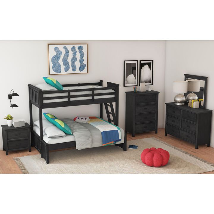 Hampton Twin/Full Bunk Bed with Ladder