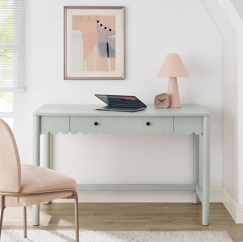 Modway Emmeline Scallop Desk in Sage image number 1