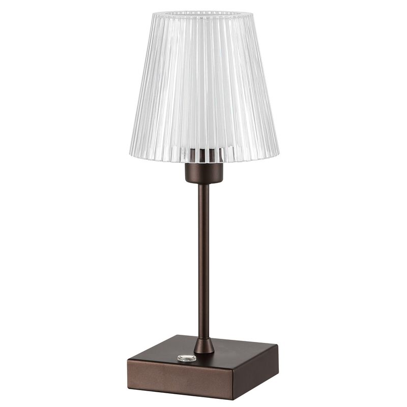 Oscar Modern Industrial Rechargeablecordless Iron/Acrylic Integrated LED Table Lamp with Ribbed S