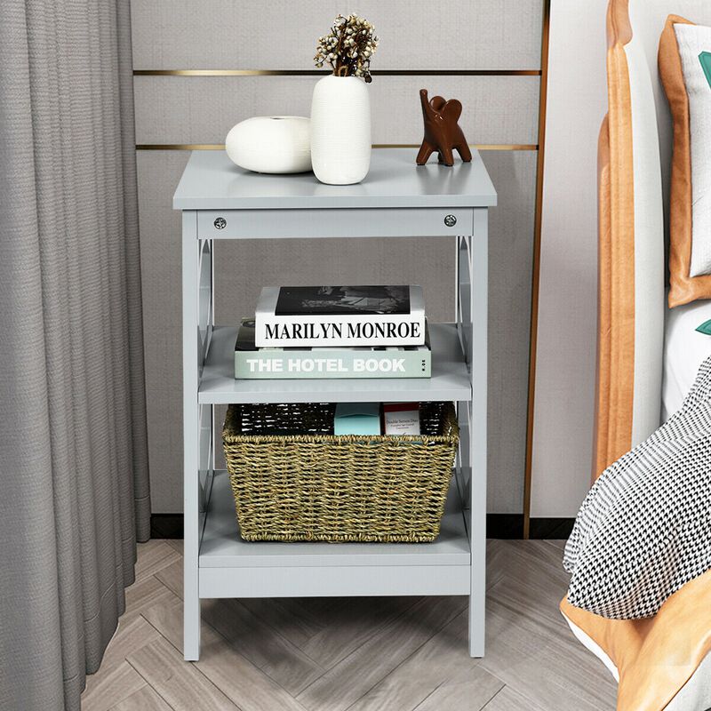 3-Tier Nightstand Sofa Side End Accent Table