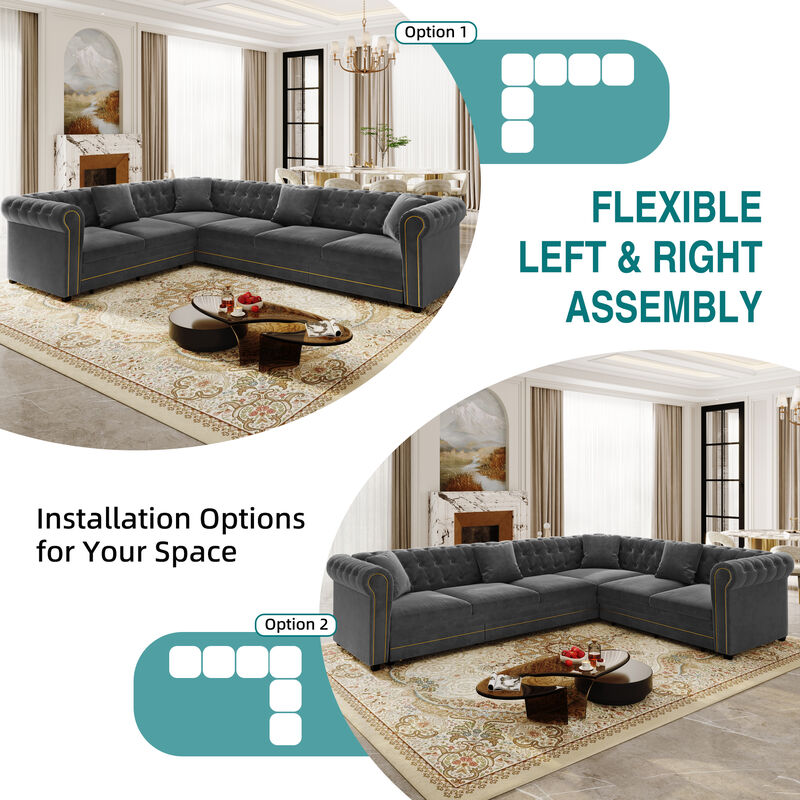 Bomswe 115.3" L-Shaped Sleeper Sofa image number 3