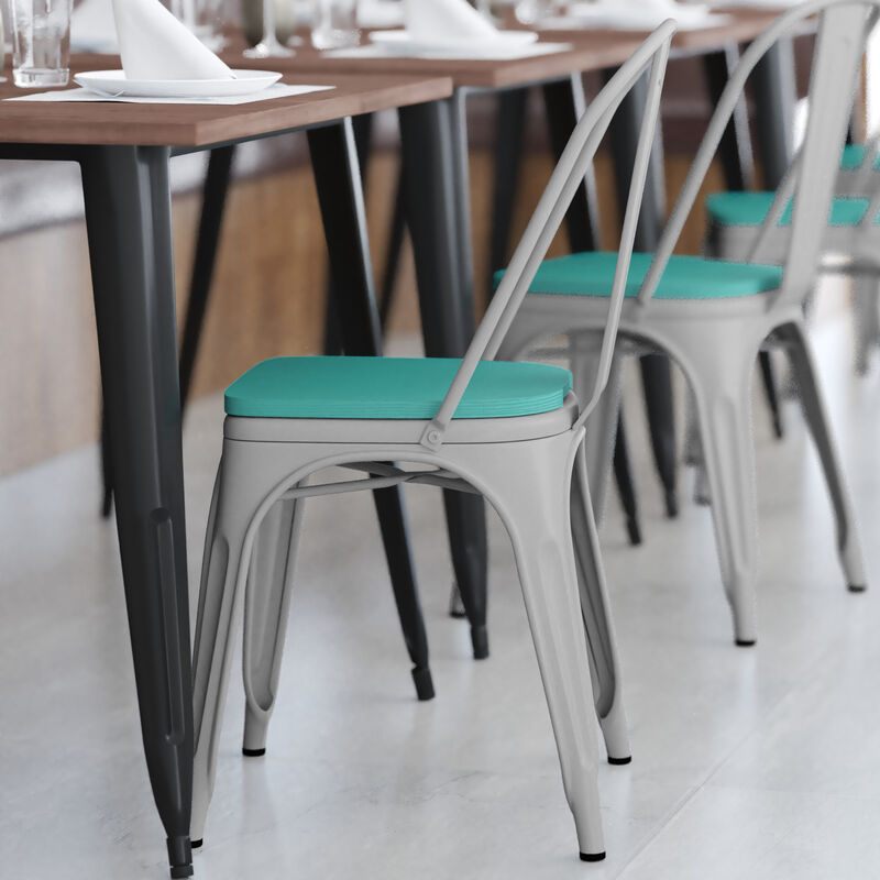 Metal Colorful Restaurant Chairs image number 7