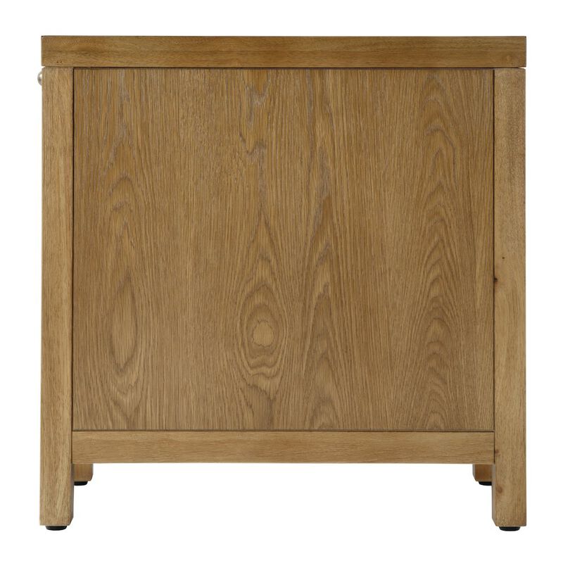 Butler Specialty 12 in. W Rectangular Wood 1 Door Narrow End Table with Pull-Out Tray, Natural