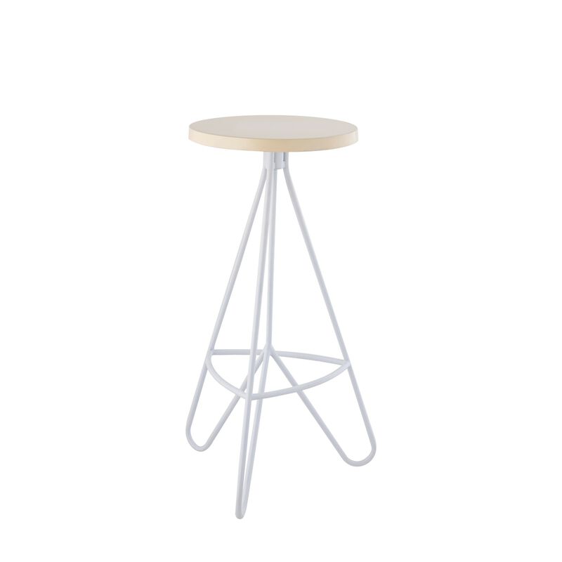 Trinity Modern Industiral Iron Tripod Backless Bar Stool