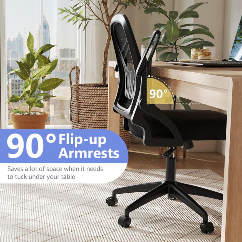 Hivvago Ergonomic Computer Desk Chair with Lumbar Support and Flip-up Arms