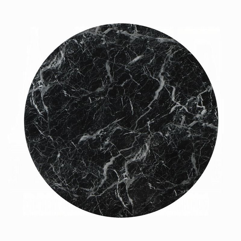 Olivia Dining Table, Pedestal Base, 48 Inch Round Black Faux Stone Top image number 3