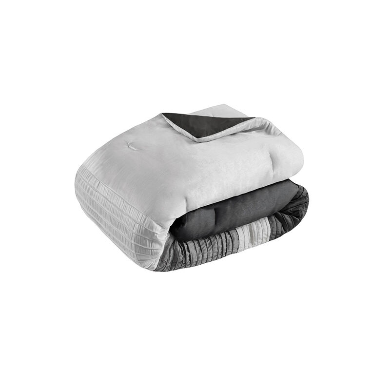 Gracie Mills Nixon 7-Piece Contemporary Striped Comforter Set