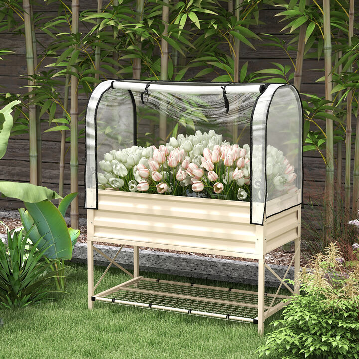 Hivvago Metal Elevated Planter Box for Outdoor Gardening