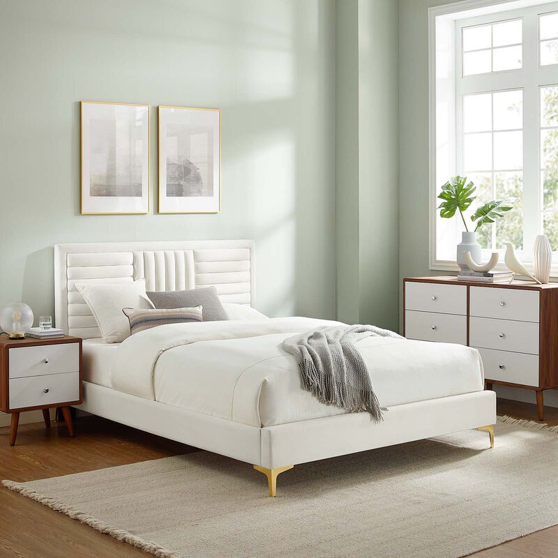 Modway - Sofia Channel Tufted Performance Velvet Full Platform Bed image number 1