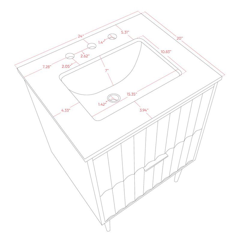 Meridian Furniture Modernist White Bathroom Vanity