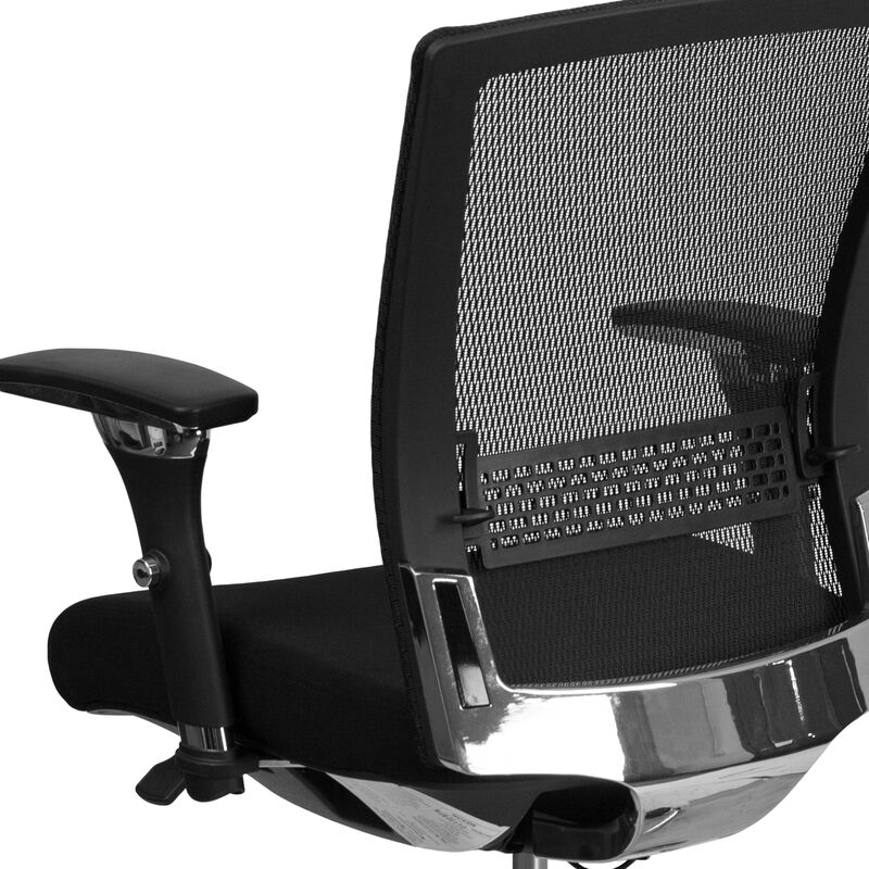 HERCULES Series 24/7 Intensive Use 300 lb. Rated Black Mesh Multifunction Ergonomic Office Chair with Seat Slider image number 1