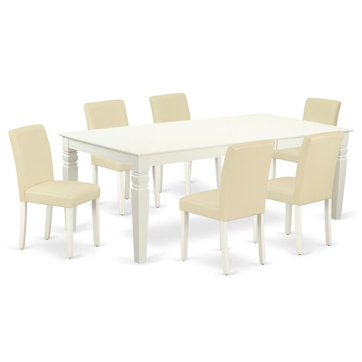 East West Furniture Dining Room Set Linen White