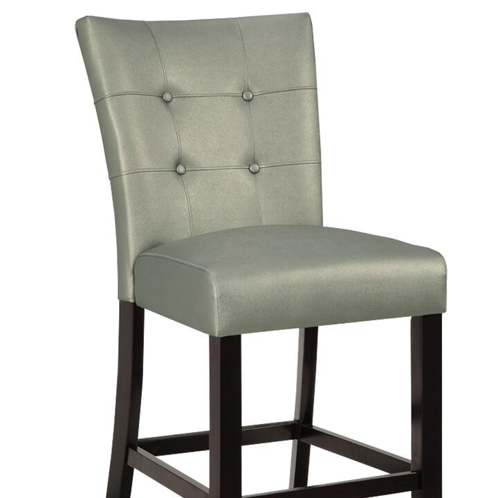 Wood & Polyurethane High Chair, Gray, Set of 2 - Benzara