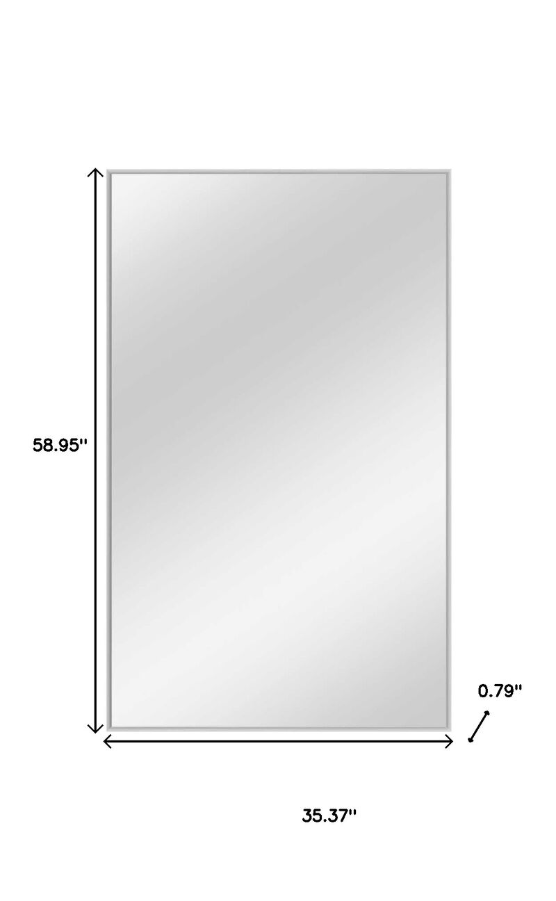 HomeRoots 59" Silver Metal Leaning Framed Full Length Mirror image number 3