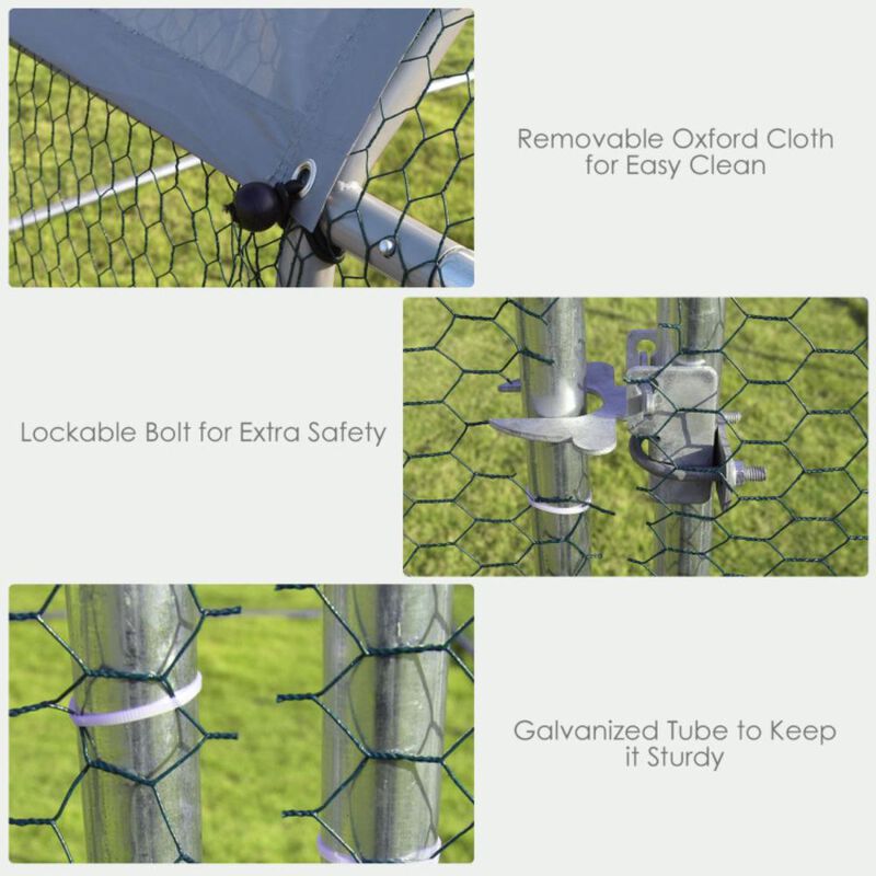 Hivvago 9.5 x 6.5 Feet Large Walk In Chicken Run Cage