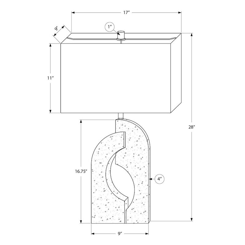 Lighting, 28"H, Table Lamp, Beige Resin, Ivory / Cream Shade, Contemporary