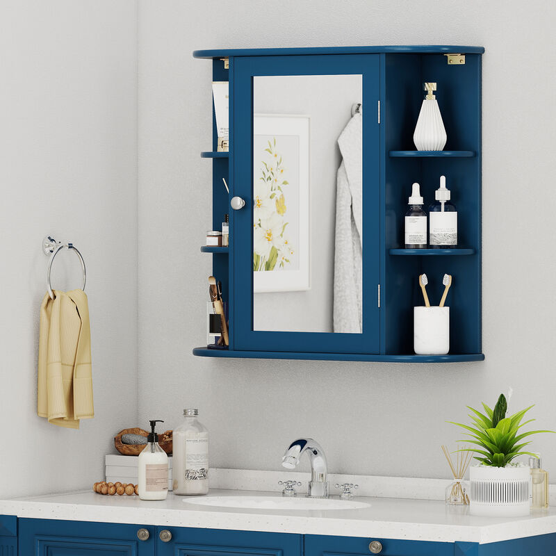 Wall-Mounted Mirror Cabinet for Bathroom with Storage Shelves image number 1