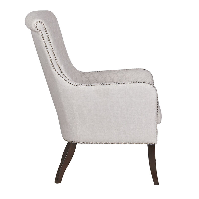 Gracie Mills Reynolds Quilted Back Accent Chair with High-density Foam