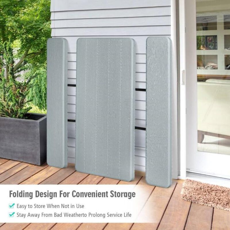 Hivvago Grey Folding Picnic Table with 2 Benches Outdoor Patio Dining Set