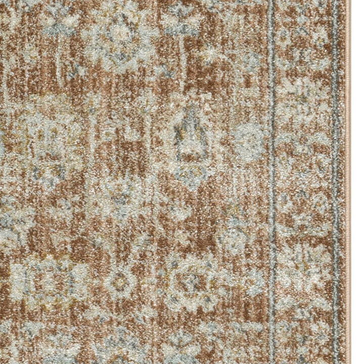 HomeRoots Oriental Distressed Runner Rug With Fringe