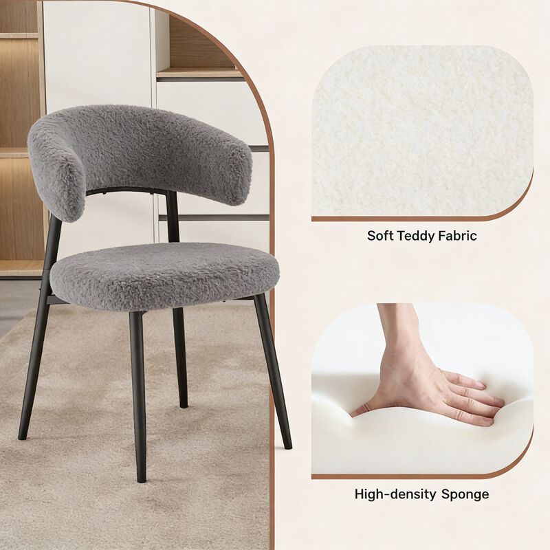 Modern Velvet Dining Chair Set of 4 image number 5
