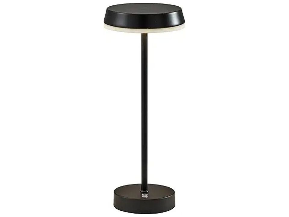 Adesso Cordless Table Lamp with 3-Level Touch Dimmer & Built-in Rechargeable Battery - 15 Tall Touch Lamp, Black Finish