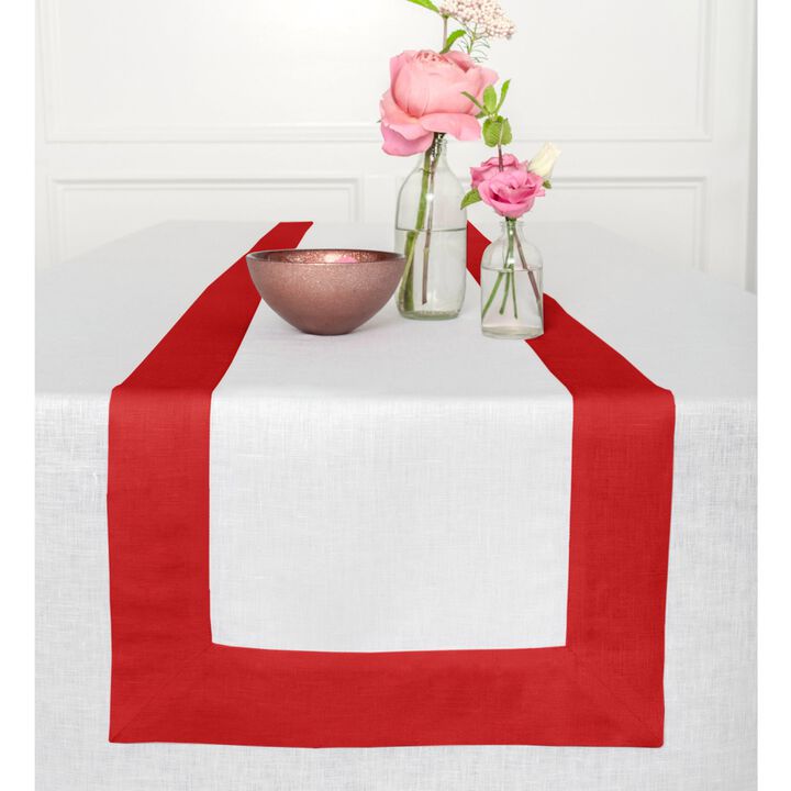 Solino Home Contempo 100% Linen Table Runner &ndash; Handcrafted, Machine Washable, Perfect for Holiday and Everyday Dining