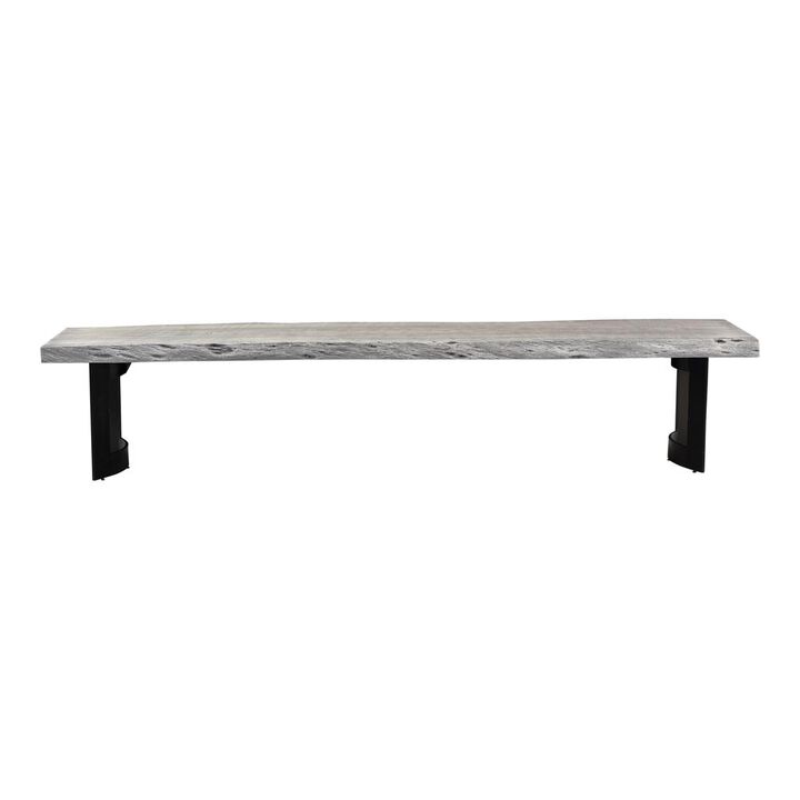 Moe's Home Collection BENT BENCH SMALL WEATHERED GREY