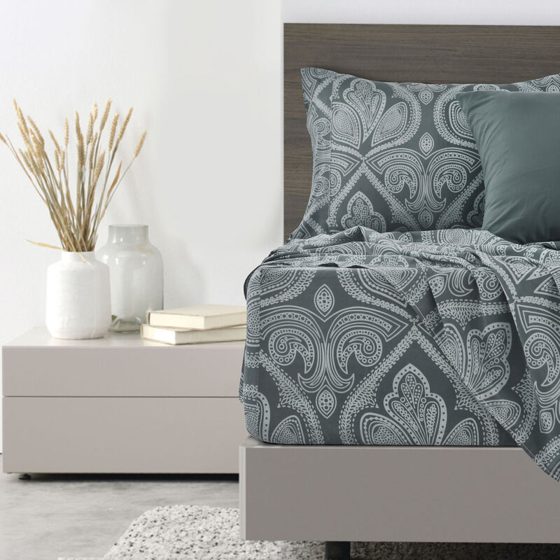 Lux Decor Collection Bed Sheets - Brushed Microfiber Paisley Sheet Set