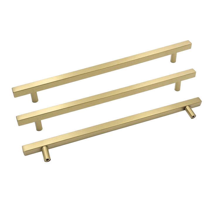 goldenwarm Brushed Gold Cabinet Pulls Door Handles Pulls for Cabinets - LS1212GD256 Brushed Brass Furniture Hardware Dresser Dra