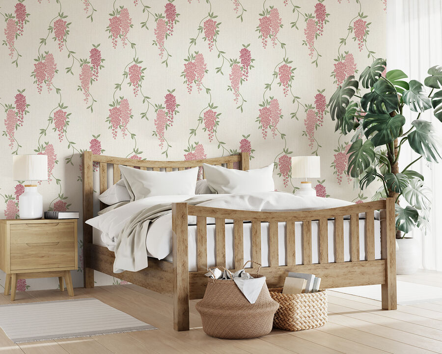 Aisla Pink Wisteria Wallpaper (Set of 2)