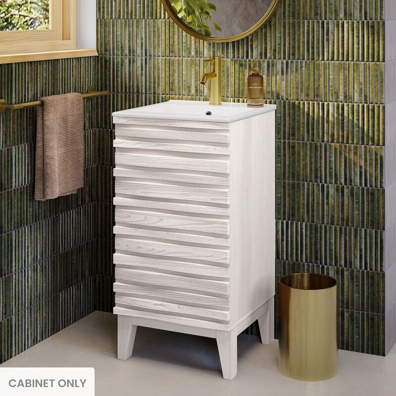 Cascade 18" Freestanding Bathroom Vanity Cabinet without Top in White Oak image number 1