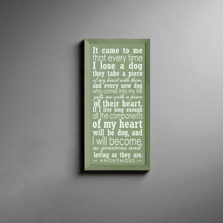 Dog Lover Memorial Wood Sign Every Time I Lose a Dog Rustic Hanging Wall Plaque