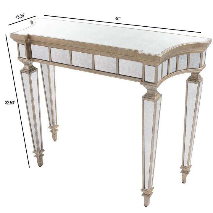 Butler Specialty Garbo Mirrored Console Table, Silver